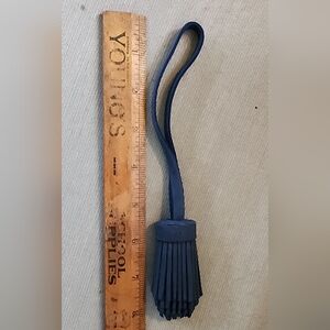 Portland Leather pom tassel. 8", midnight blue